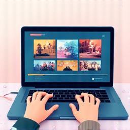 Illustration of watching videos on a screen